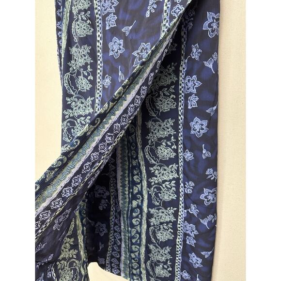 Women's STUDIO C CANADA Blue & Green Wrap Midi Skirt Women's Size 14 Classic - Picture 5 of 11